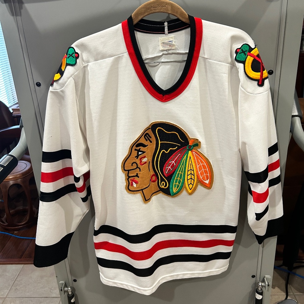 Mens Chicago Blackhawks White CMM Jersey